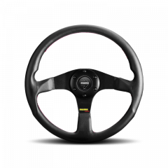 MOMO Tuner Steering Wheel 320 mm - Black Leather/Red Stitch/Black Spokes