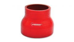 Vibrant 4 Ply Reinforced Silicone Transition Connector - 4in I.D. x 4.5in I.D. x 3in long (RED)