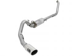 aFe Large Bore-HD 4in 409 SS Turbo-Back Exhaust w/ Polished Tip 00-03 Ford Excursion V8 7.3L (td)