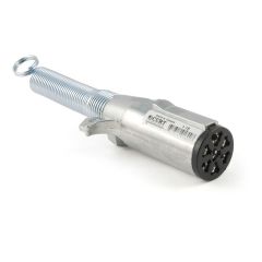 Curt 7-Way Round Connector Plug w/Spring (Trailer Side Packaged)