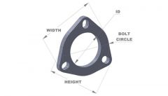 Vibrant 3 Bolt Exhaust Flanges, Quantity : 1, Matching Tube Size : 2.500", Material : Stainless Steel