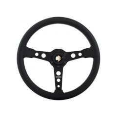 MOMO Prototipo Steering Wheel 350 mm - Black Leather/Wht Stitch/Black Spokes