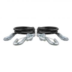 Curt 44-1/2in Safety Cables w/2 Snap Hooks (5000lbs Vinyl-Coated 2-Pack)