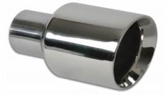 Vibrant Weld-On Exhaust Tips, Tip Edge : Beveled, Tip Wall : Double, Inlet ID : 2.250", Length : 7.500"