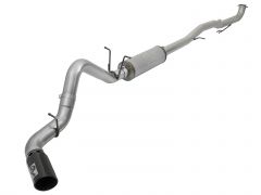 aFe POWER Large Bore-HD 4in 409 SS Exhaust Down Pipe Back GM Diesel Trucks 2017 V8 6.6L w/Black Tips