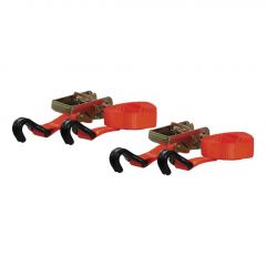 Curt 16ft Orange Cargo Straps w/J-Hooks (1100lbs 2-Pack)