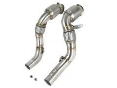 aFe Twisted Steel 3.5in. to 3in. 304 SS Street Series Downpipe 15-18 BMW X5 M (F85) V8-4.4L (tt) S63