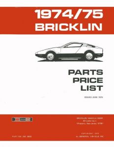 Bishko Factory OEM Part Lists and Illustrations 11874