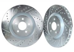 Stillen Front Cross Drilled & Slotted 1-Piece Sport Rotors - Akebono Calipers Set Of 2 - Infiniti / Nissan - Inf3500Xs